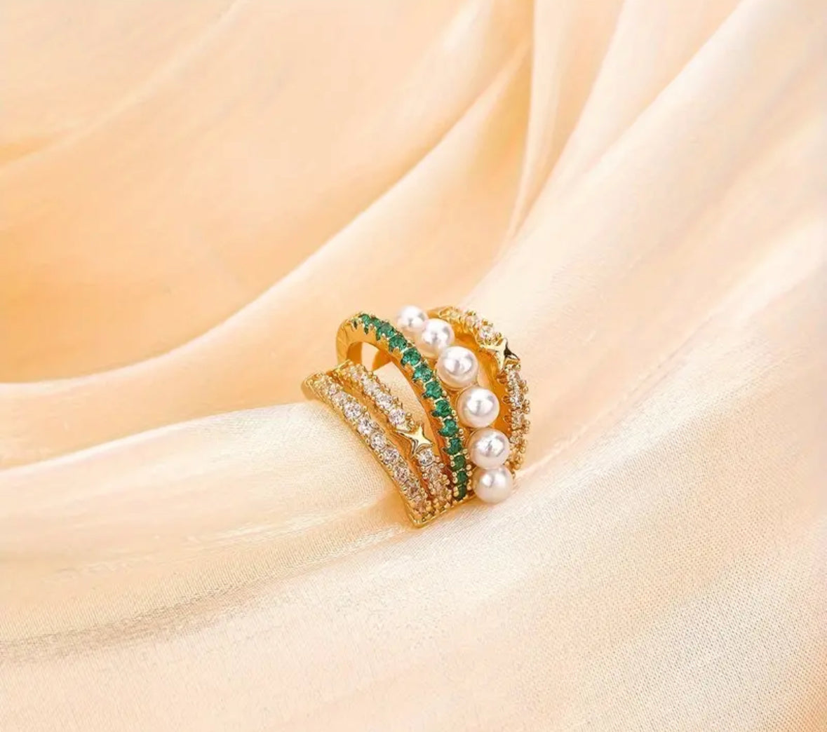 Earcuff Perlas Circones Esmeralda Tutti
