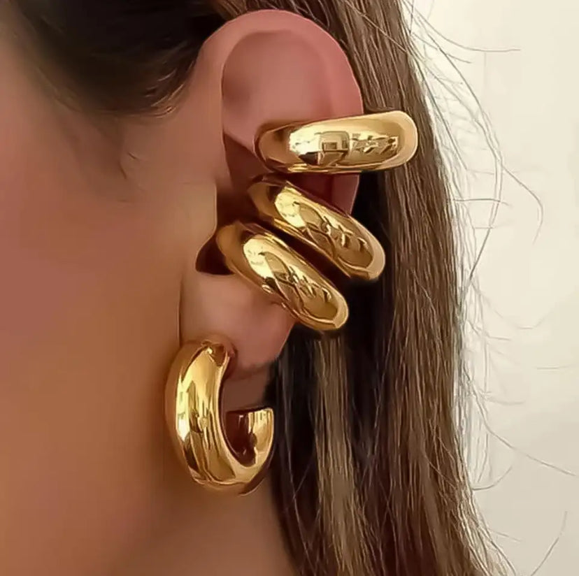 Earcuff Chunky Liso Amarillo