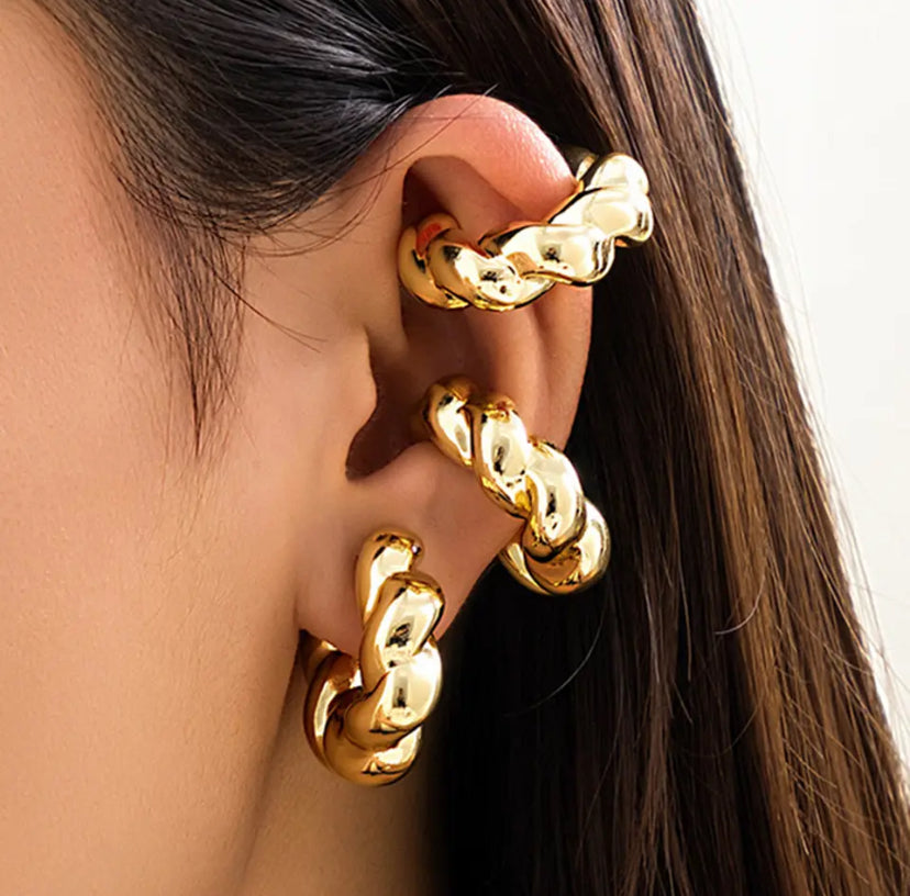 Earcuff Espiral Dorado Chunky