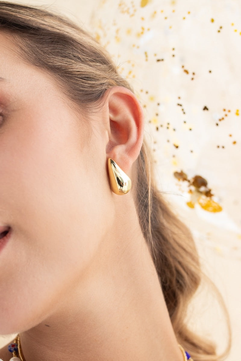 Aretes Gota Dorados T L Chunky
