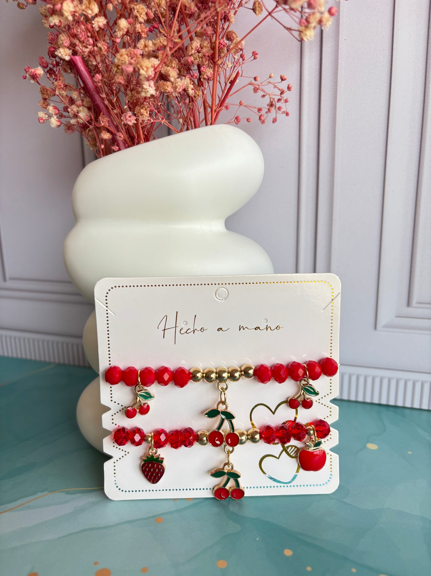 Pulsera Set x2 Frutas Roja