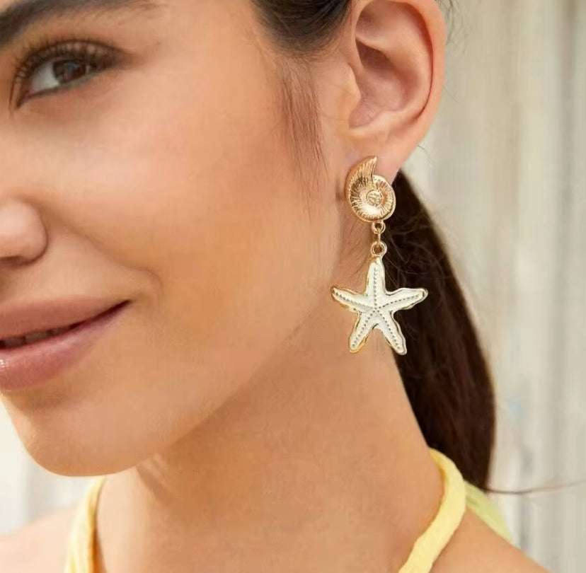 Aretes Estrella de Mar Blanco Loving Me