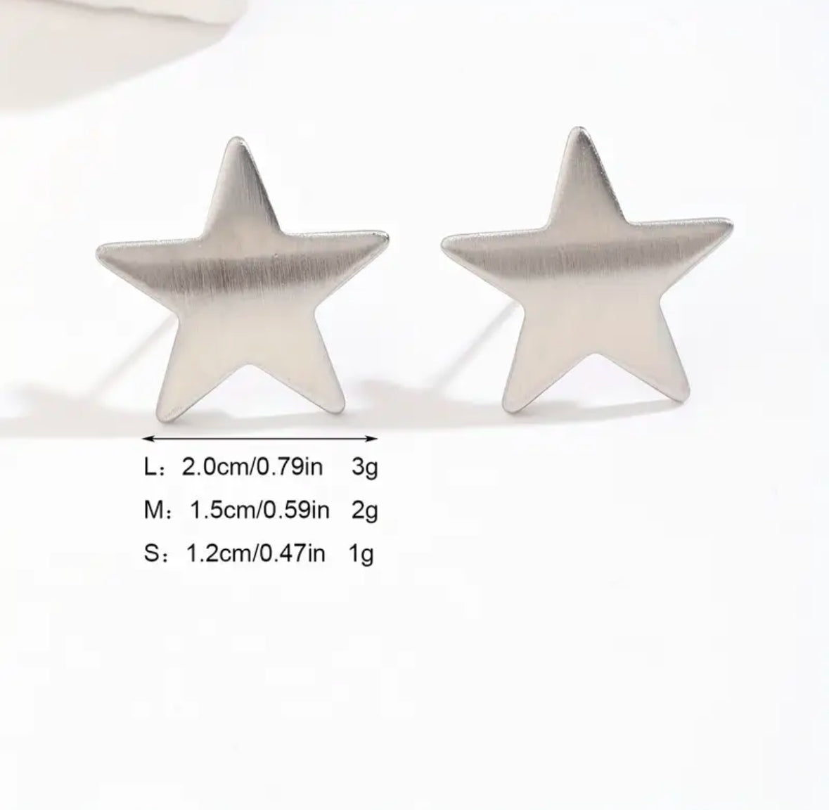 Aretes Topos Estrella Plateado