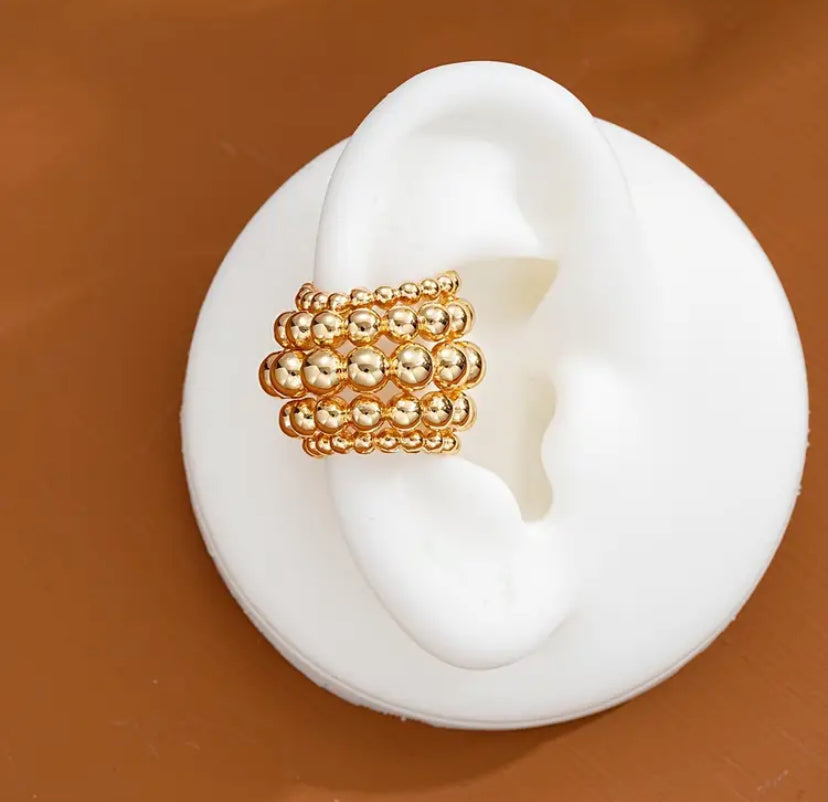 Earcuff Balines Dorado Chunky