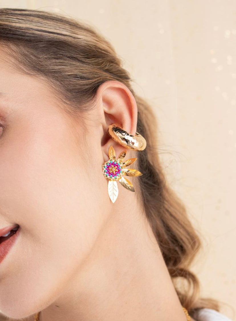 Earcuff Chunky Textura Dorado