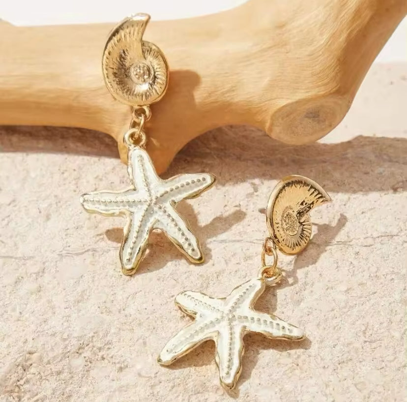 Aretes Estrella de Mar Blanco Loving Me