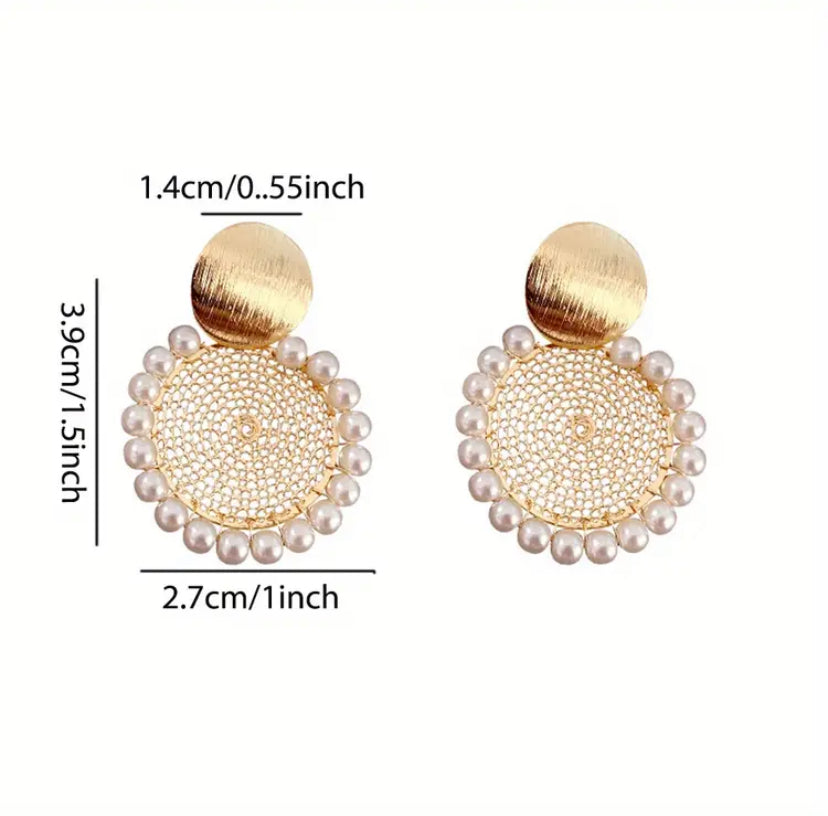 Aretes Círculo Perlas