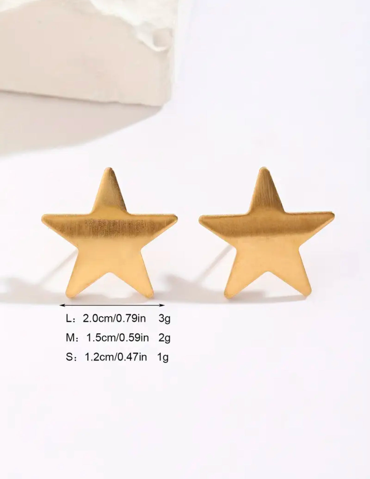 Aretes Topos Estrella Dorada