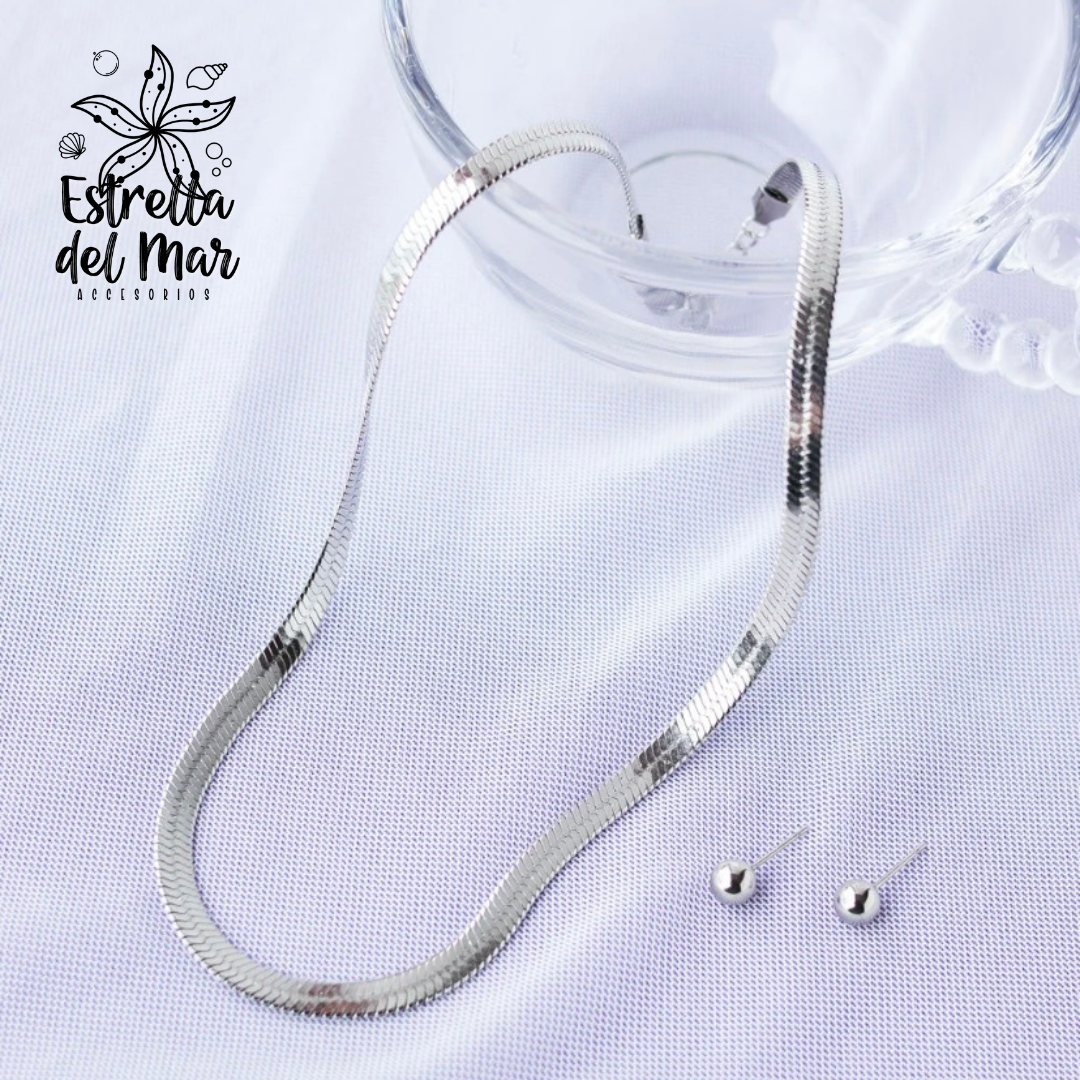 Collar Plateado Acero