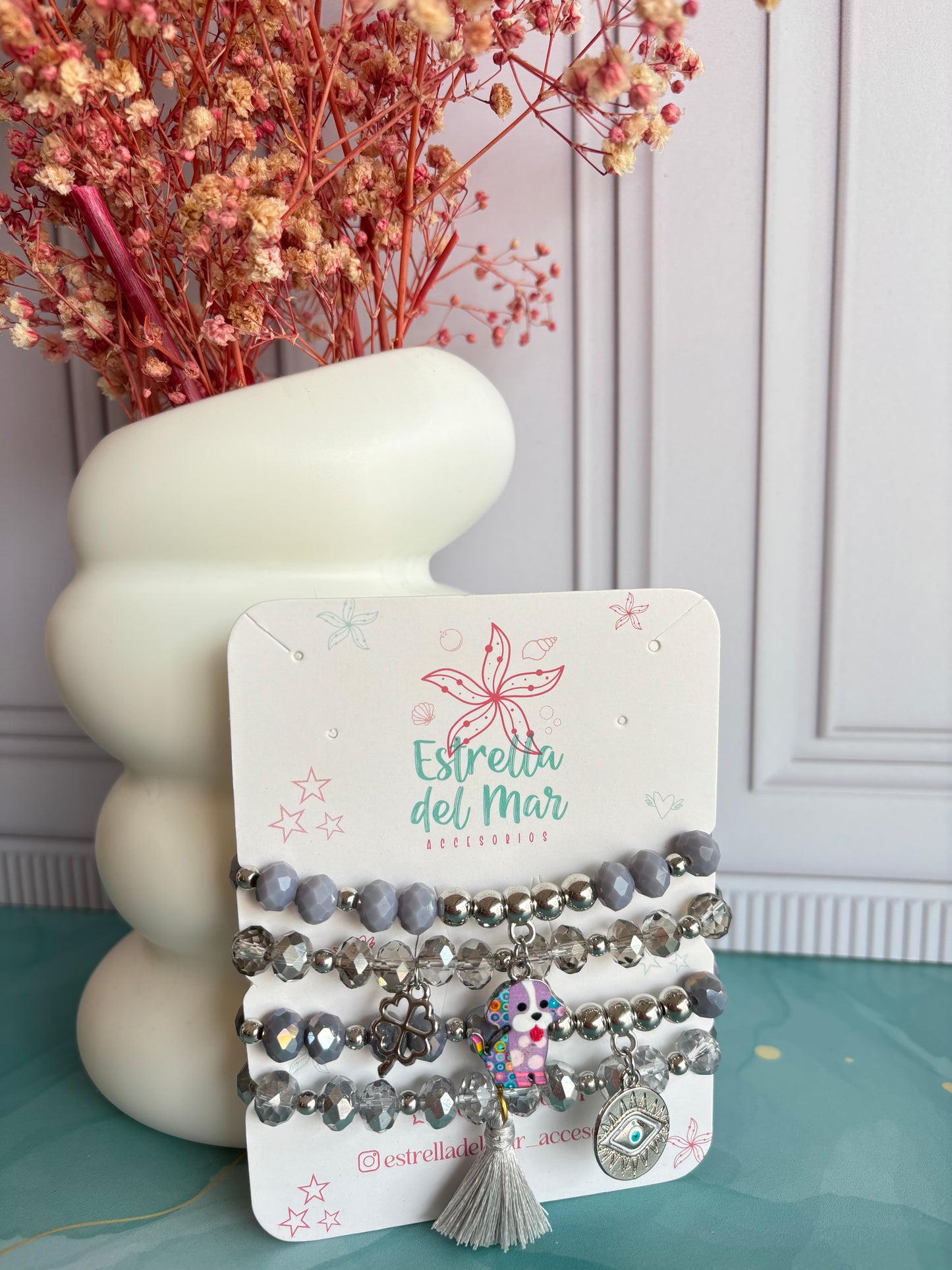 Pulsera Set x4 Gris