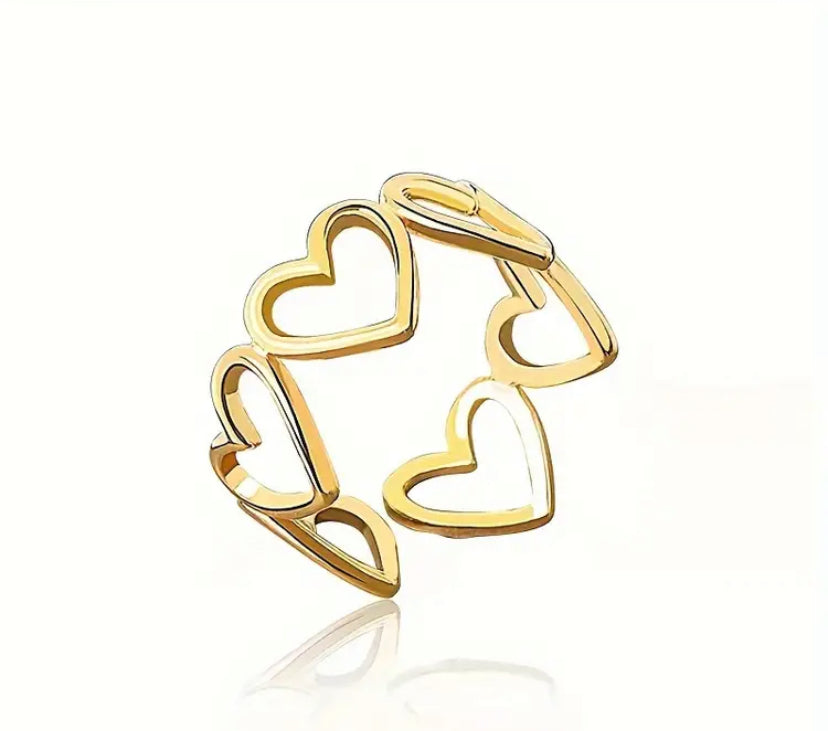 Anillo Corazones Dorado Uhlalá
