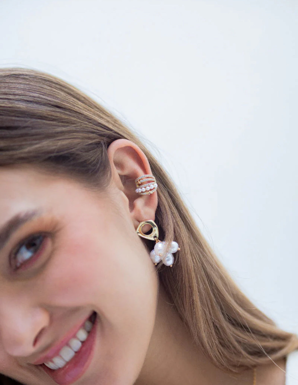 Earcuff Perlas con Circones Loving Me
