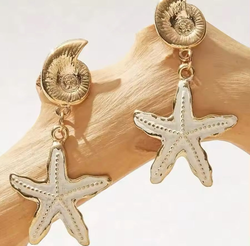 Aretes Estrella de Mar Blanco Loving Me