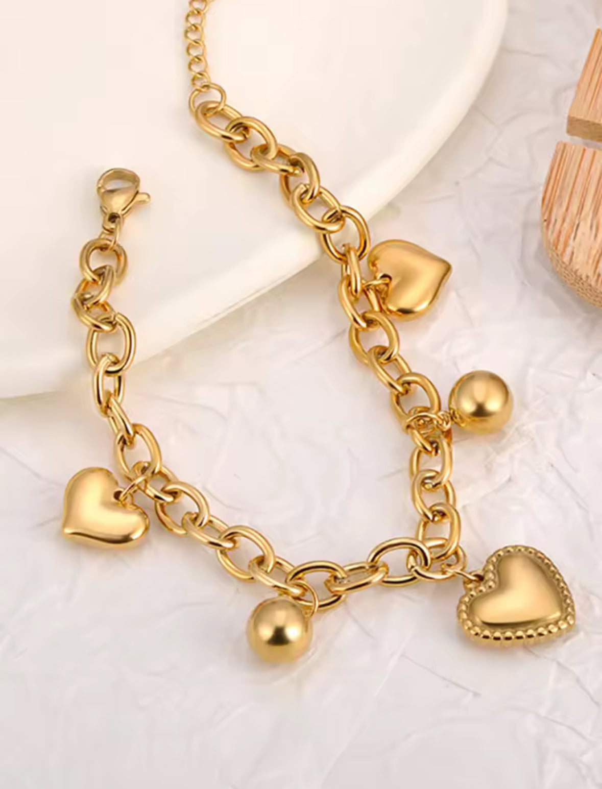 Pulsera Corazones Balines