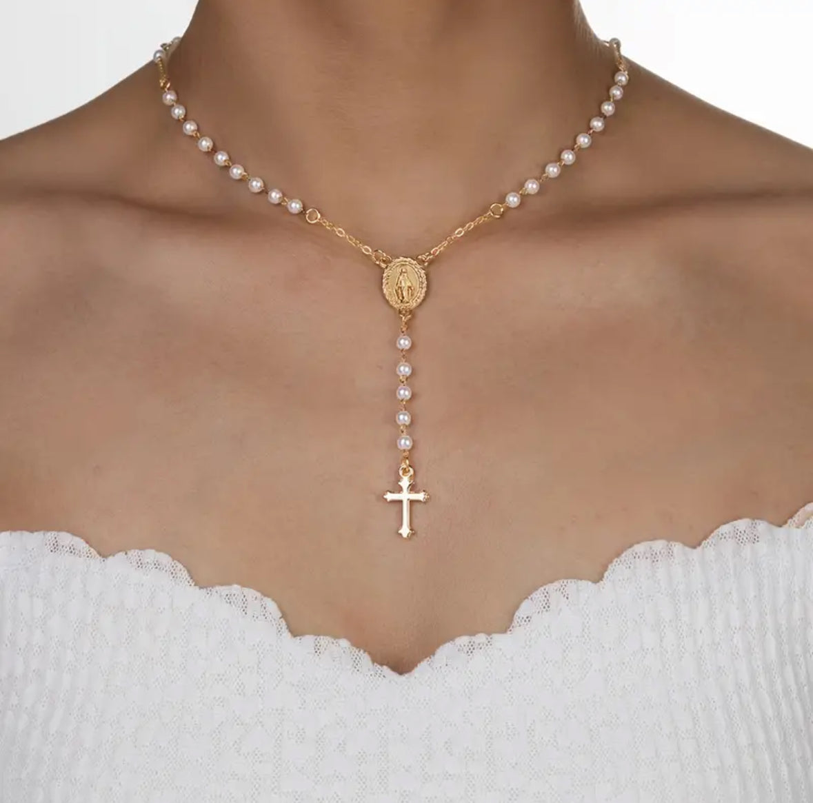 Collar Rosario Perlas