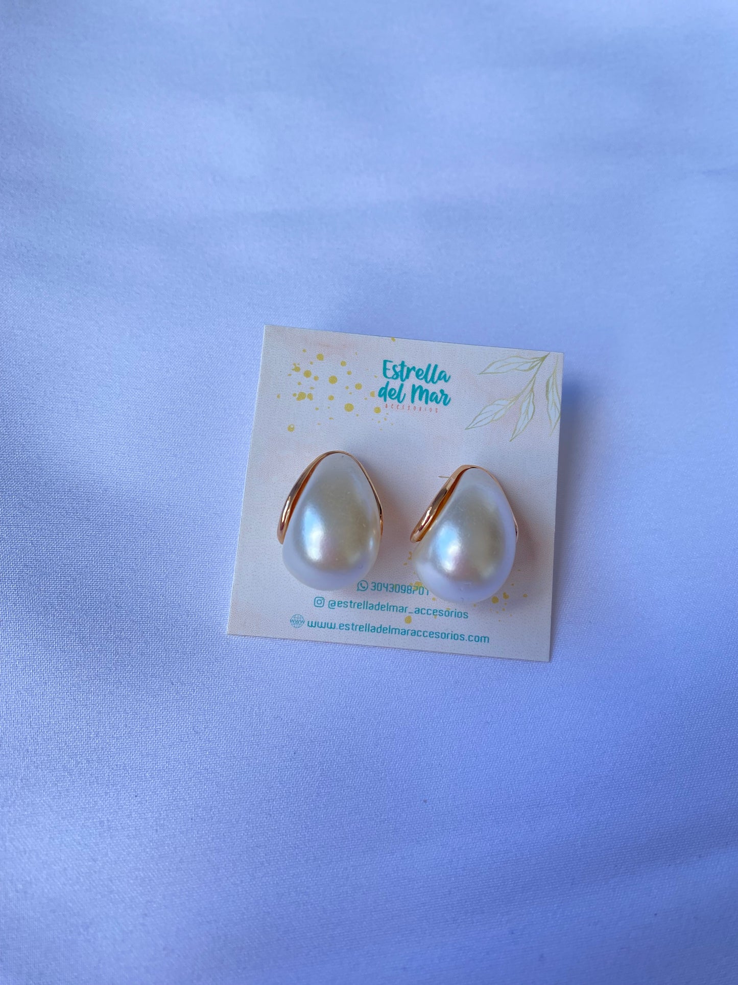 Aretes Gota Perla Amor