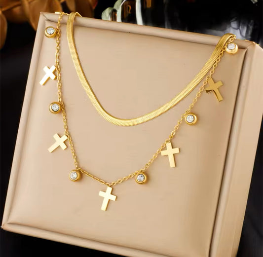 Collar Dúo Cruces Loving Me