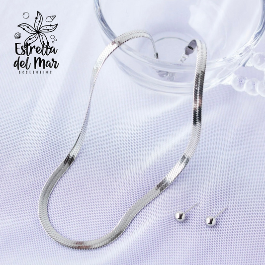 Collar Plateado Acero