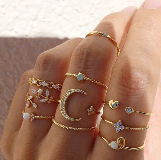 Anillo Set Luna x 10 Vida