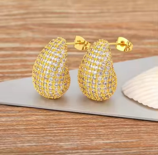 Aretes Gota Dorado Circones Tutti